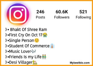 Instagram Bio for Shree Ram Bhakt