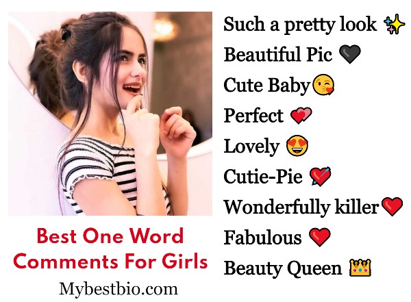 Best One Word Comments For Girls