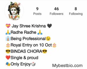 Radhe Krishna Bio For Instagram In Hindi