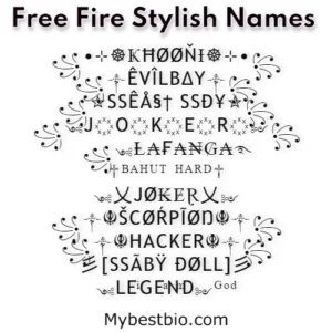 Free Fire Stylish Names