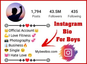 Instagram bio for boys