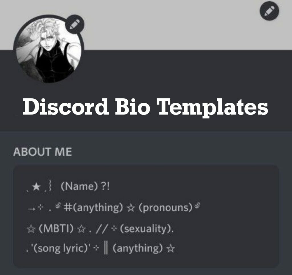 Discord Bio Template Copy And Paste